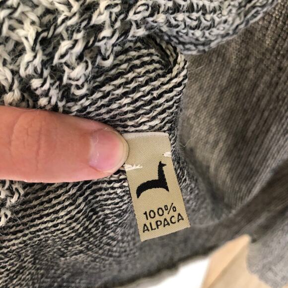 Peruvian Link EUC 100% Alpaca Sweater Gray Taupe Open Cardigan Sweater Size XS - Picture 3 of 8
